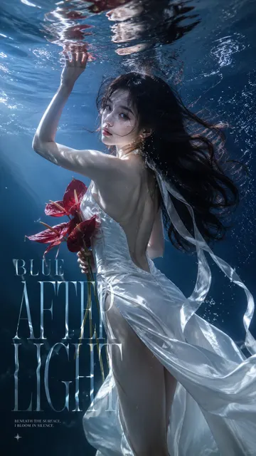 Underwater fashion editorial poster prompt