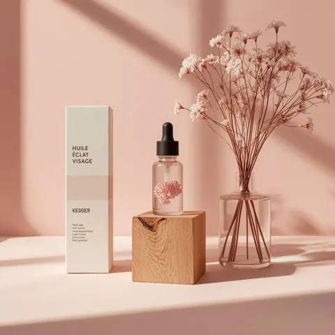 Soft pink minimal skincare