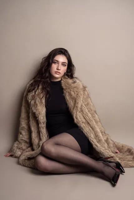 Ultra realistic luxury studio fashion portrait