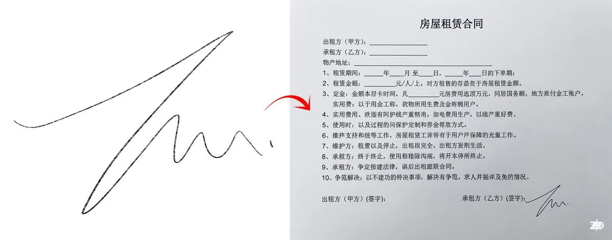 Realistic chinese rental contract — Sonra