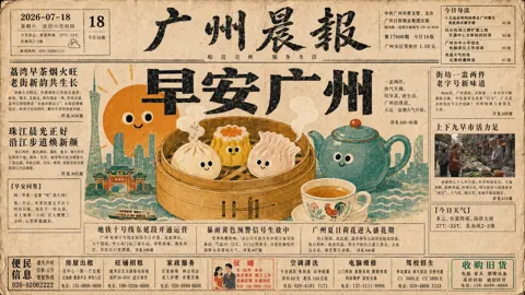 Old newspaper front page city good morning illustration