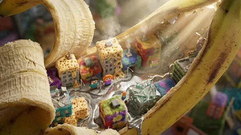 Banana peel cheese city