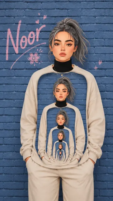 Surreal recursive portrait infinite frame illusion