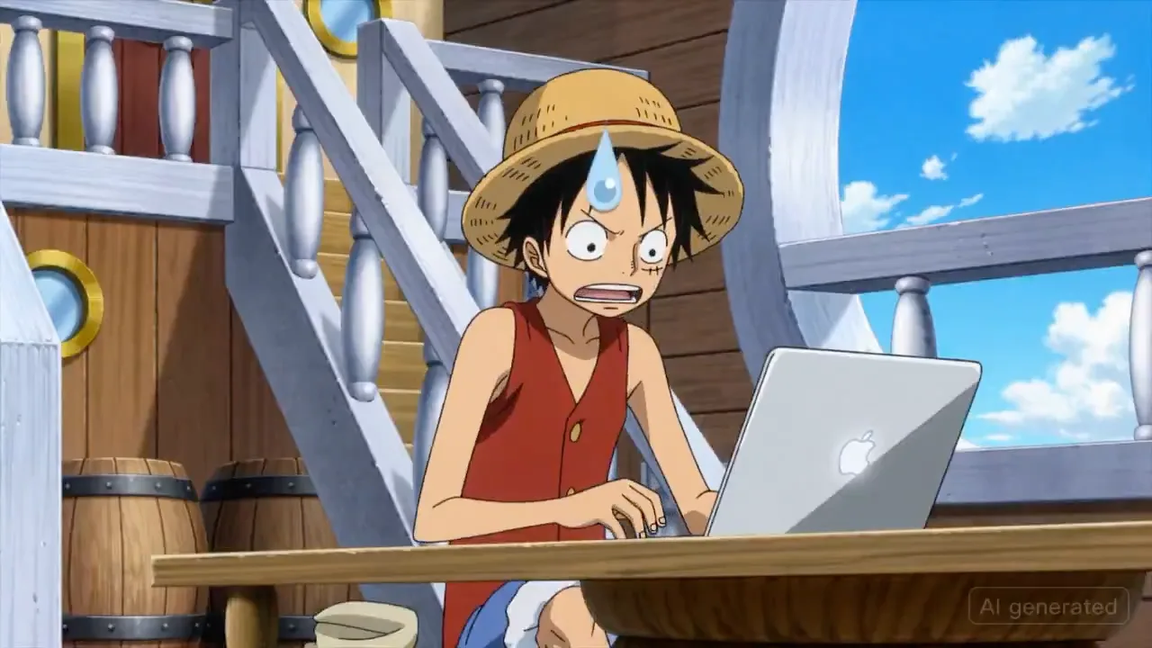 Luffy smashes macbook — After