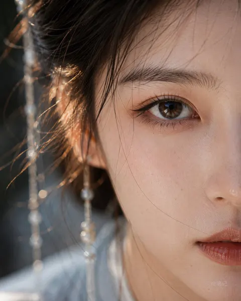 Cinematic ultra realistic extreme macro eye portrait