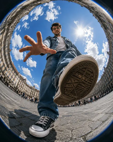 Surreal fisheye european square photography
