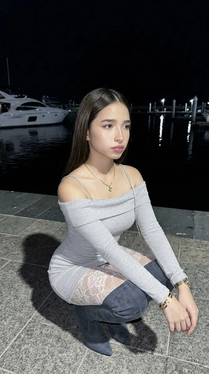 Marina night flash portrait — After
