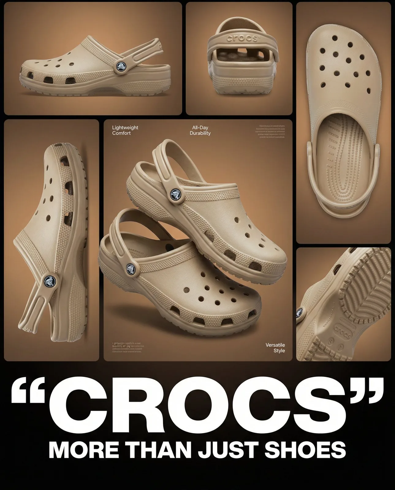 Beige crocs multi angle poster — After