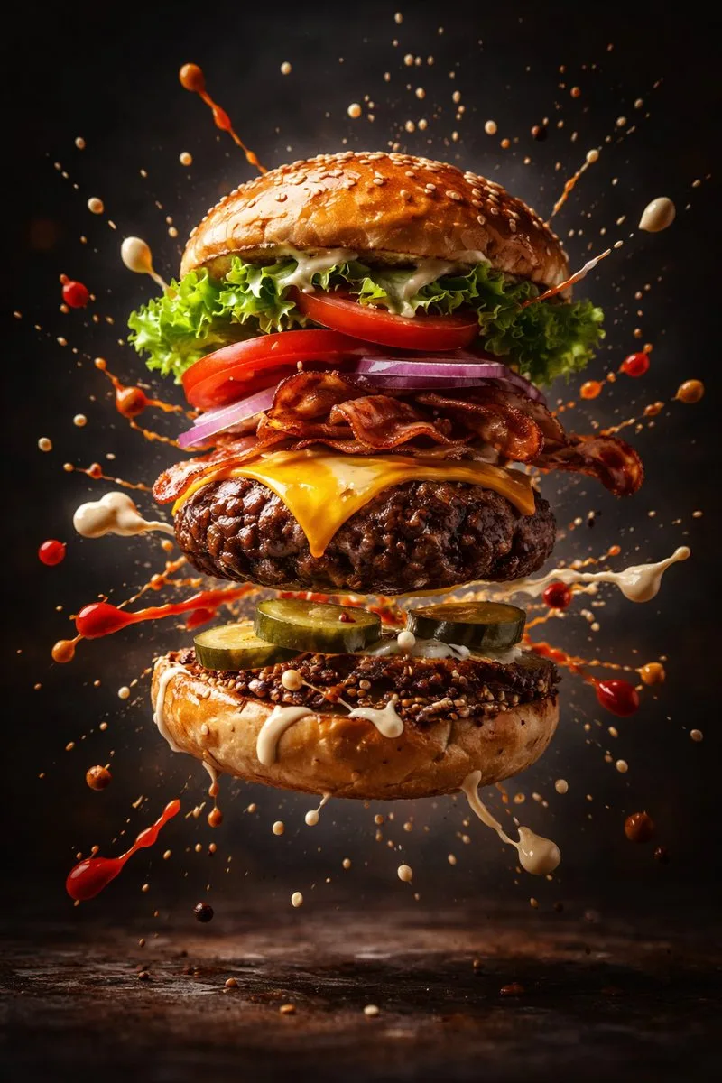 Cinematic burger deconstruction — After