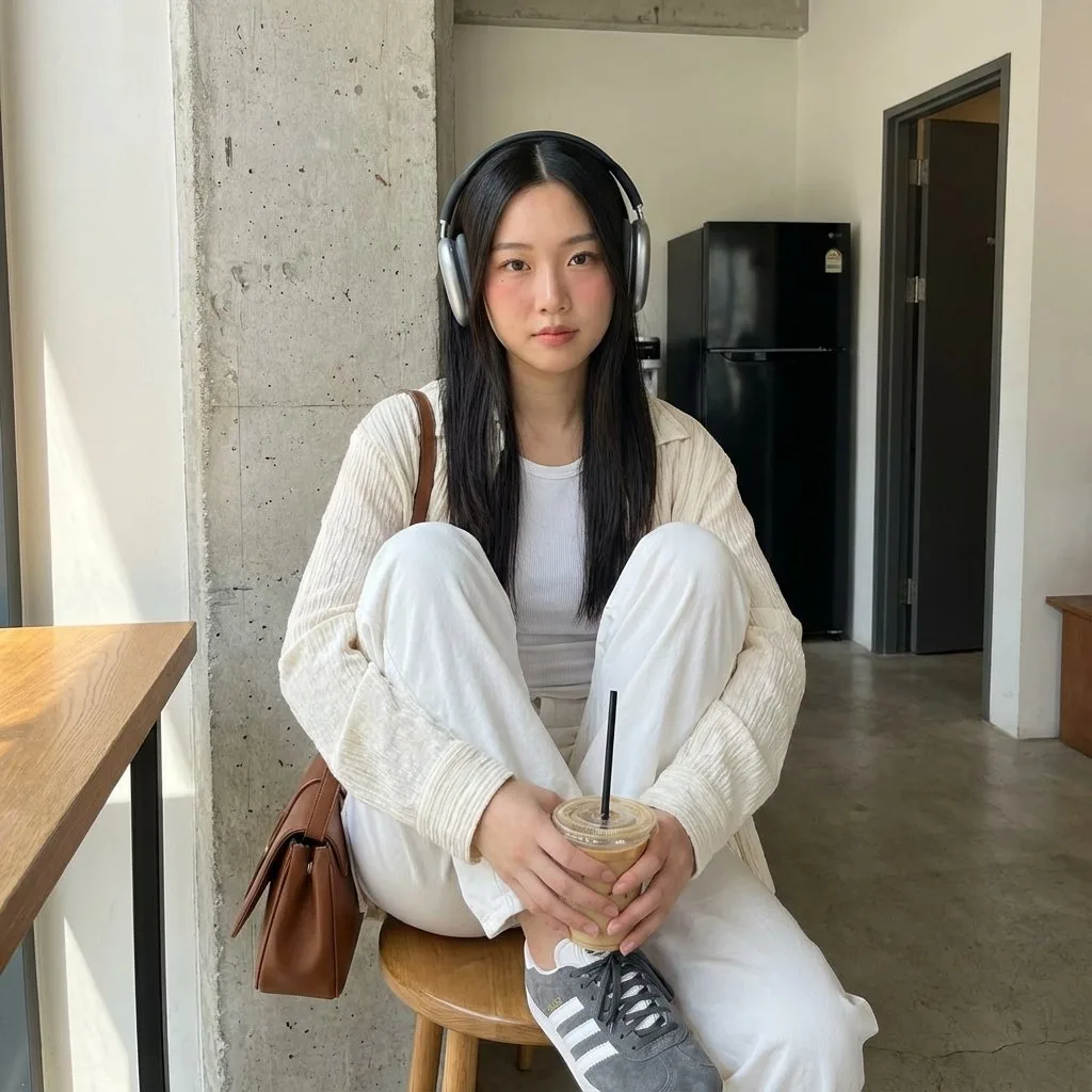 Cozy afternoon with headphones — After