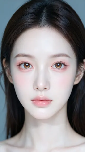 Realistic chinese female beauty portrait close up