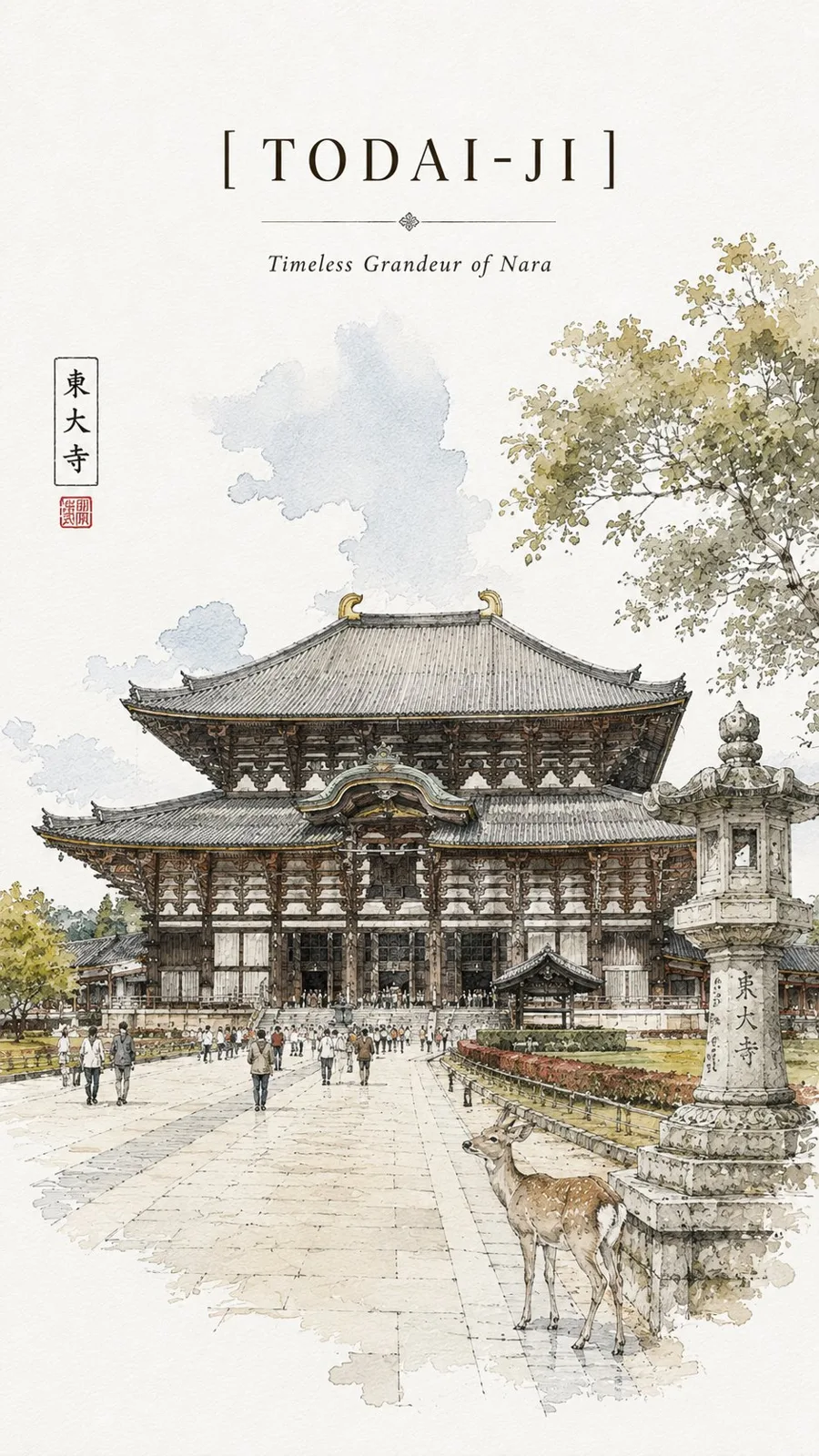 Kinkaku ji minimalist travel sketch poster — Sonra