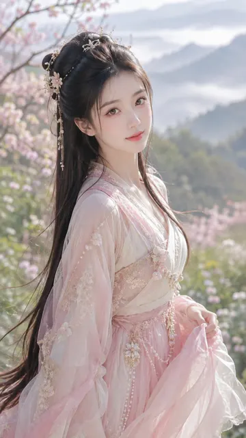 Xianxia spring female realistic portrait