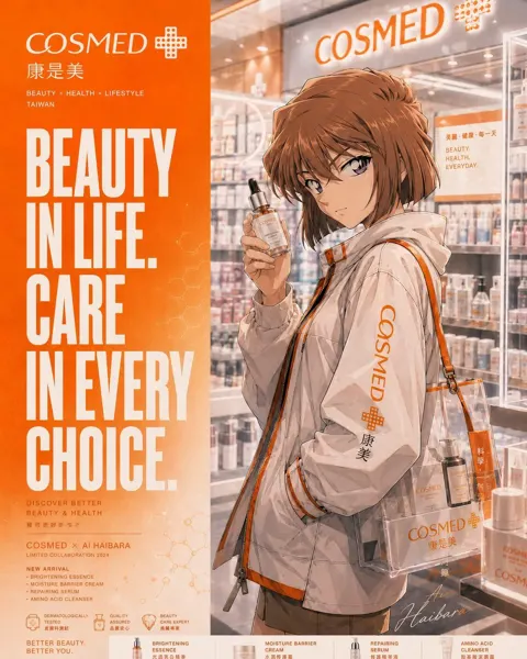 Anime cosmed beauty store commercial poster