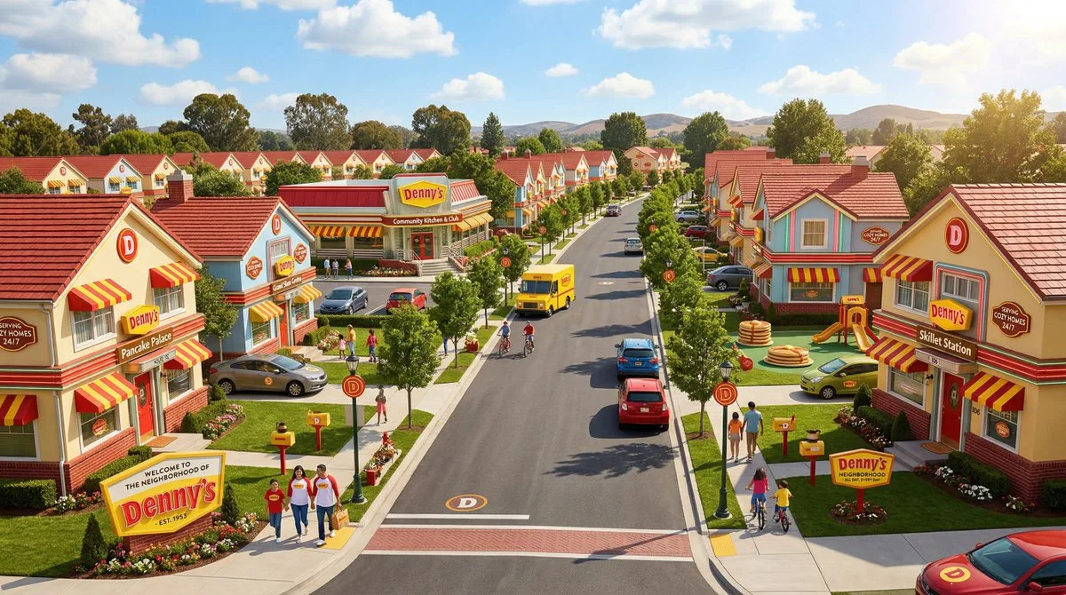 90s fast food neon suburb — Sonra