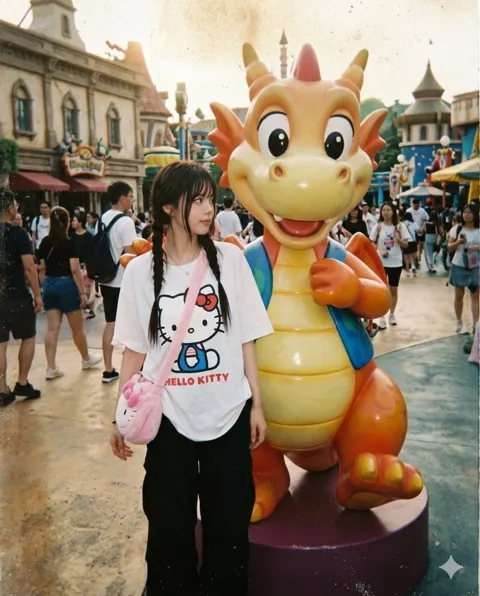 90s amusement park disposable camera vintage photo