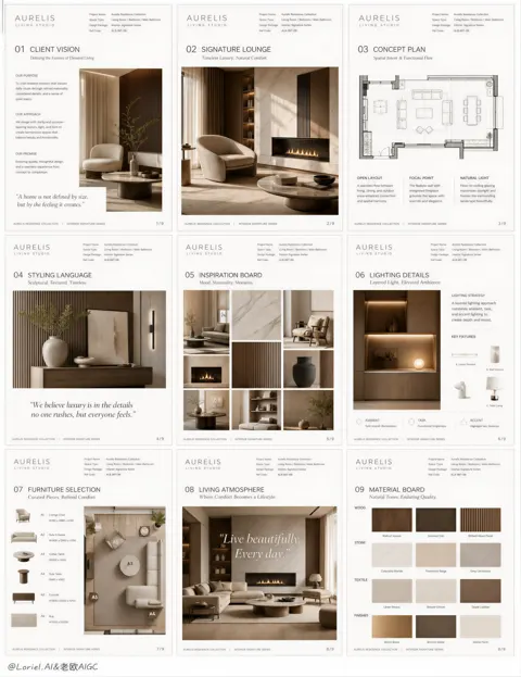 Luxury real estate interior sales presentation poster