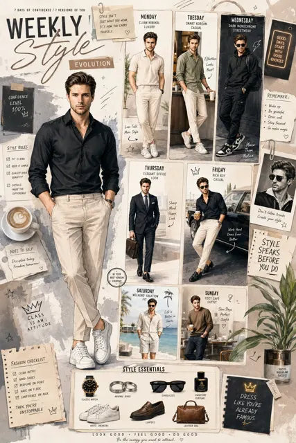 Luxury fashion weekly style evolution poster