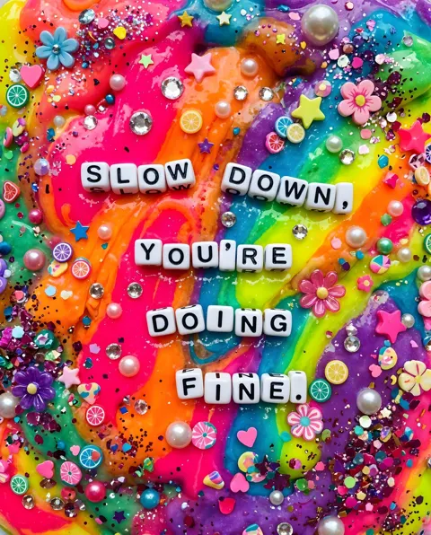 Sparkly slime healing words