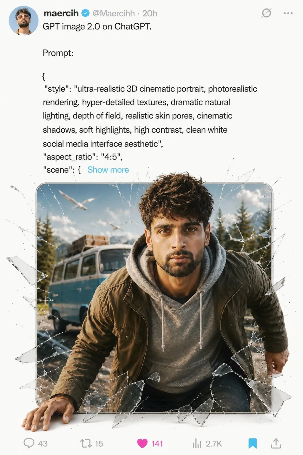 Ultra realistic cinematic social media breaking screen mockup — Sonra