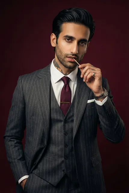 Luxury suit male model seductive