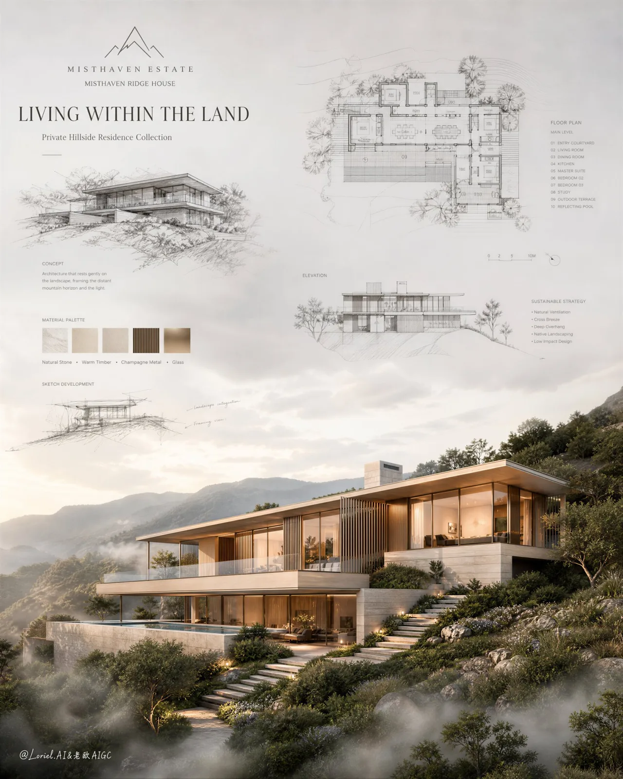Luxury real estate architectural poster — After
