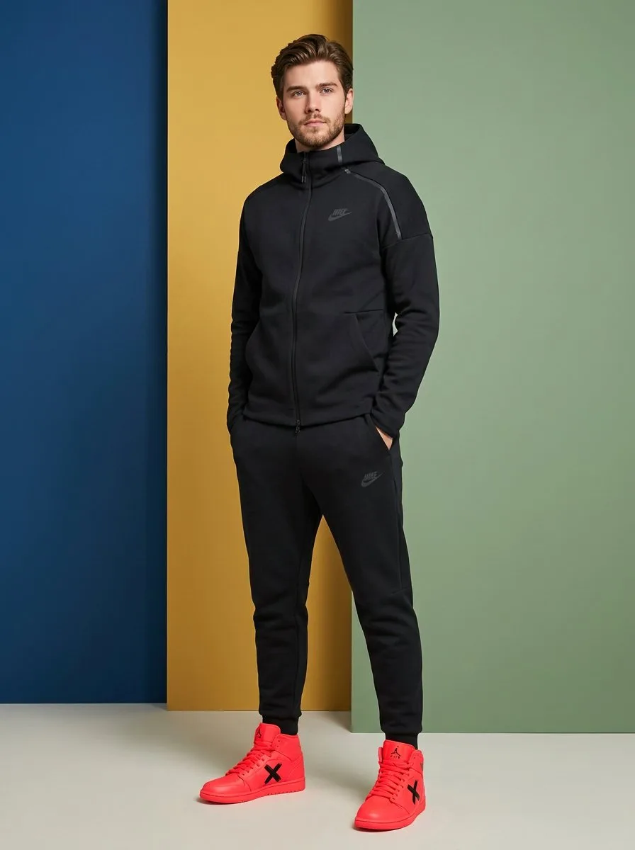 Matte black nike neon sneakers fashion — Sonra