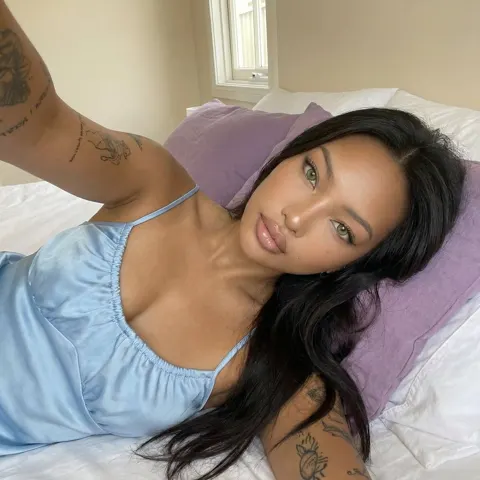 Soft satin morning selfie