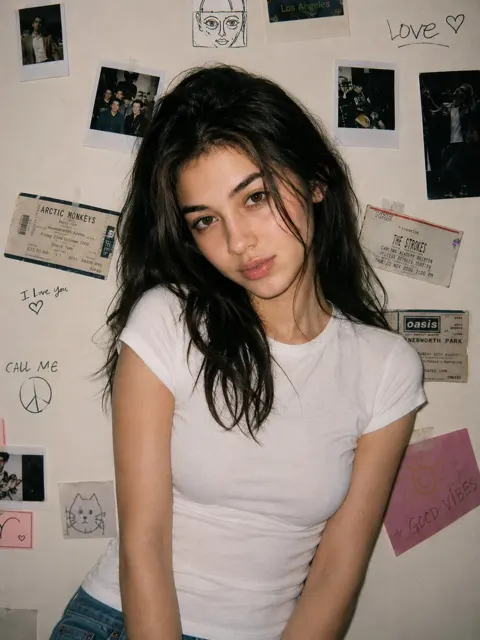 90s disposable camera snapshot woman white tee