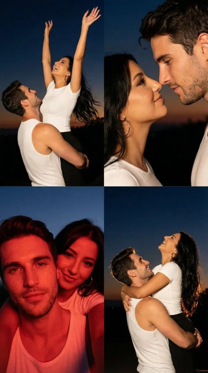Romantic couple cinematic dusk — Sonra