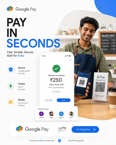Google pay india premium social media marketing poster