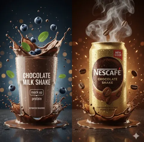Chocolate milkshake coffee splash