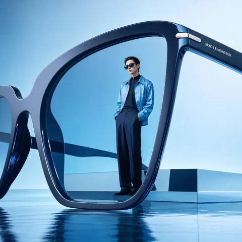Editorial eyewear advertisement surreal futuristic shades