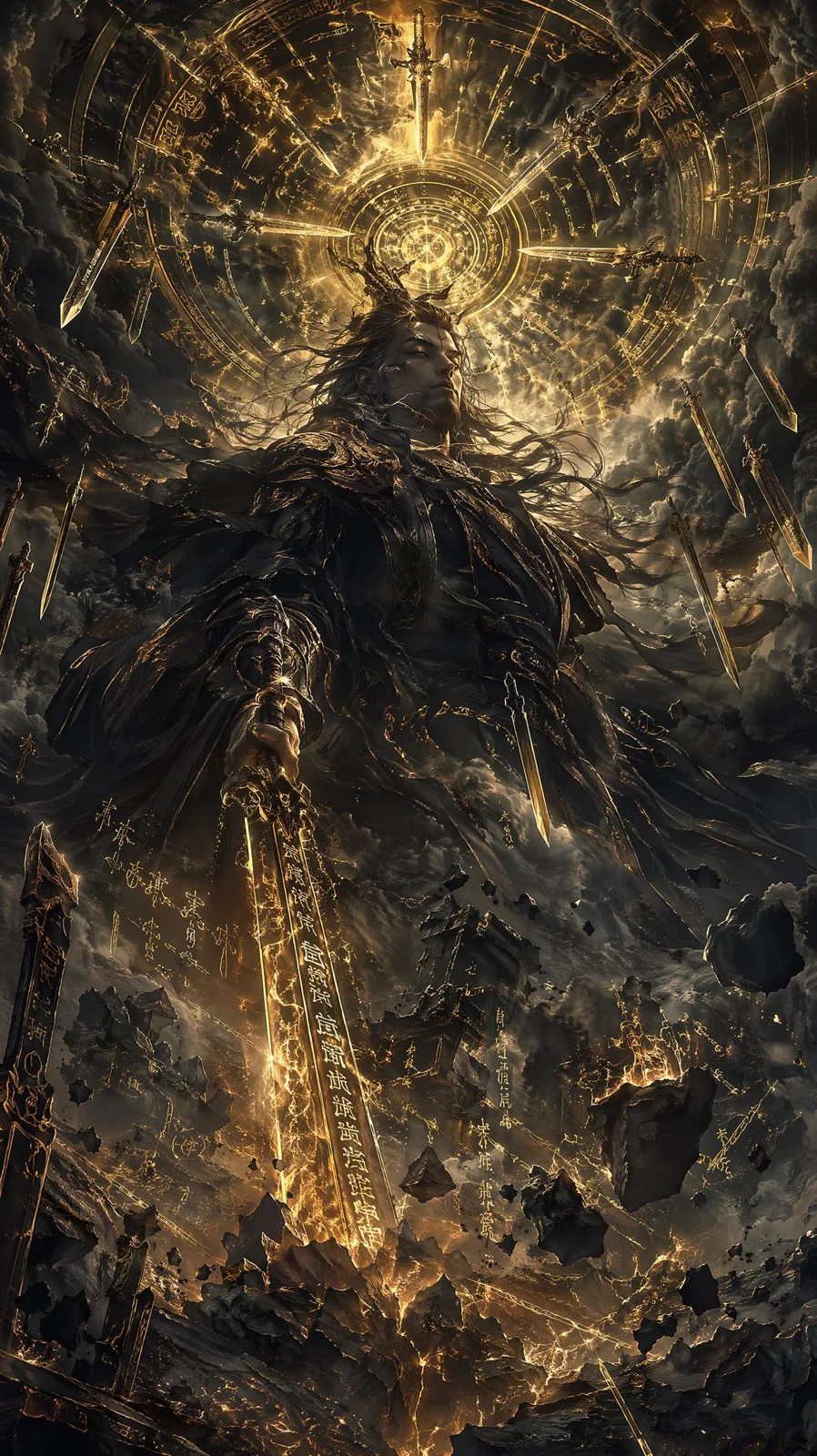 Oriental mythology gigantic statue visual — After