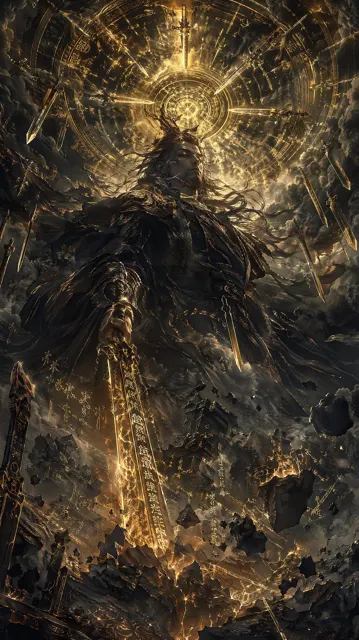 Oriental mythology gigantic statue visual
