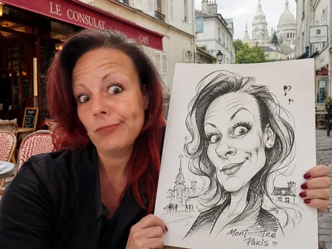 Paris montmartre portrait and caricature prompt