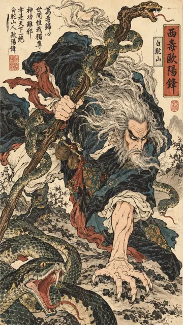Oriental wuxia ukiyo e character prompt template