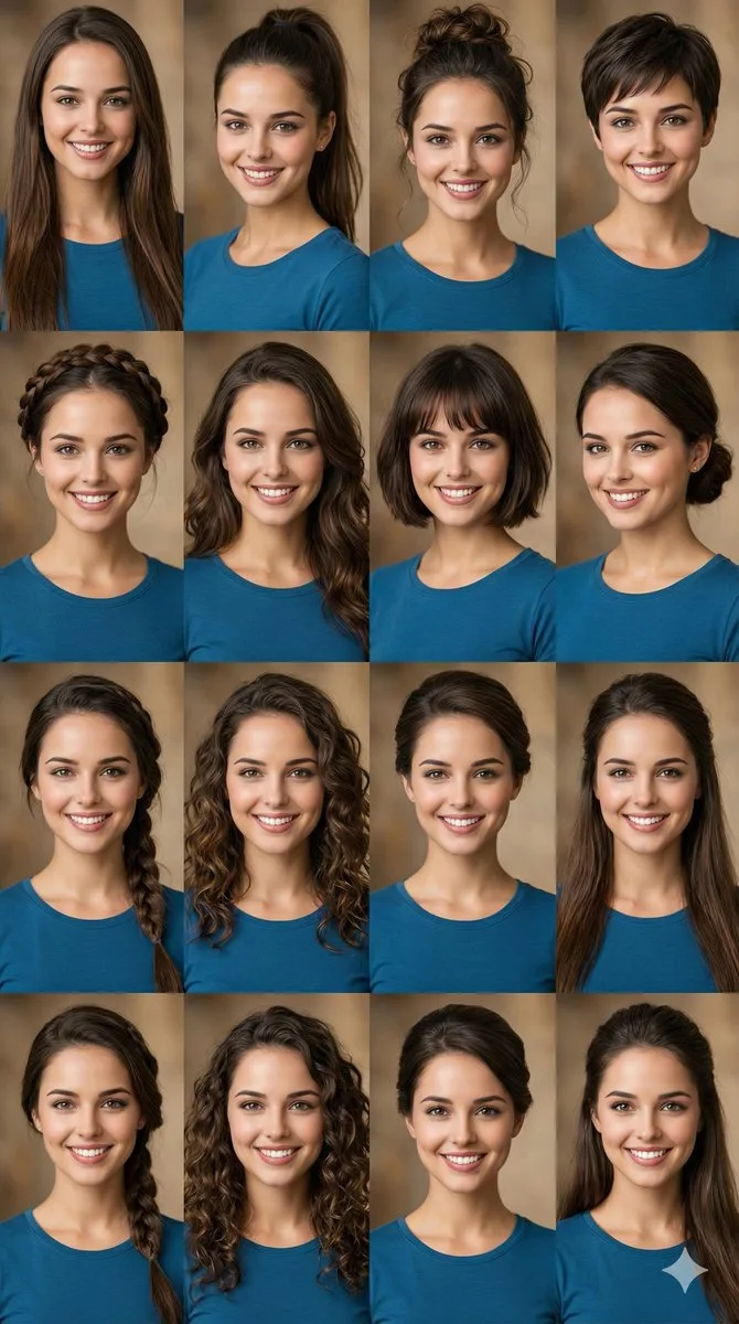 Same face hairstyle collage — Sonra