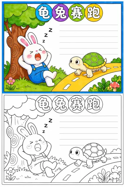 Children handwriting coloring template