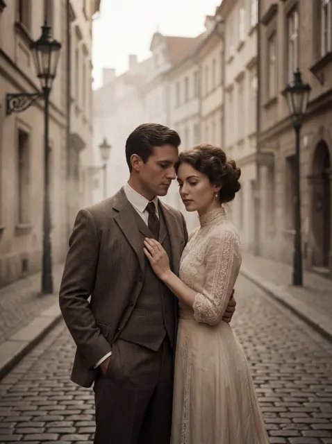 Edwardian european couple portrait