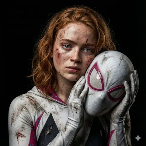 Spider gwen battle damaged portrait