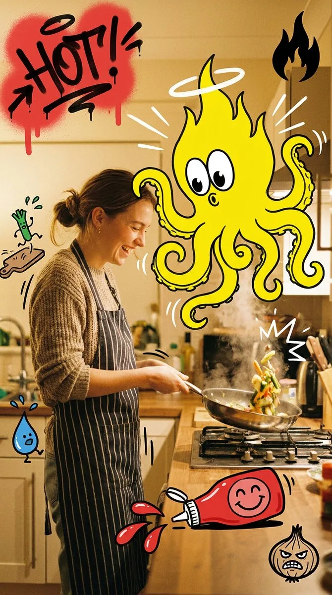 Hot graffiti kitchen octopus — Sonra