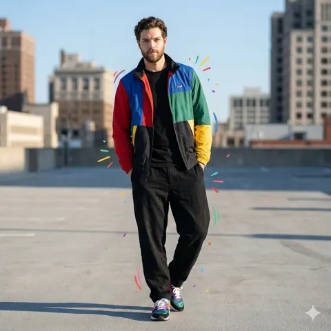 Colorful geometric jacket youth