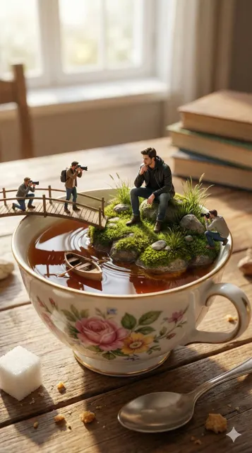 Teacup miniature fantasy island