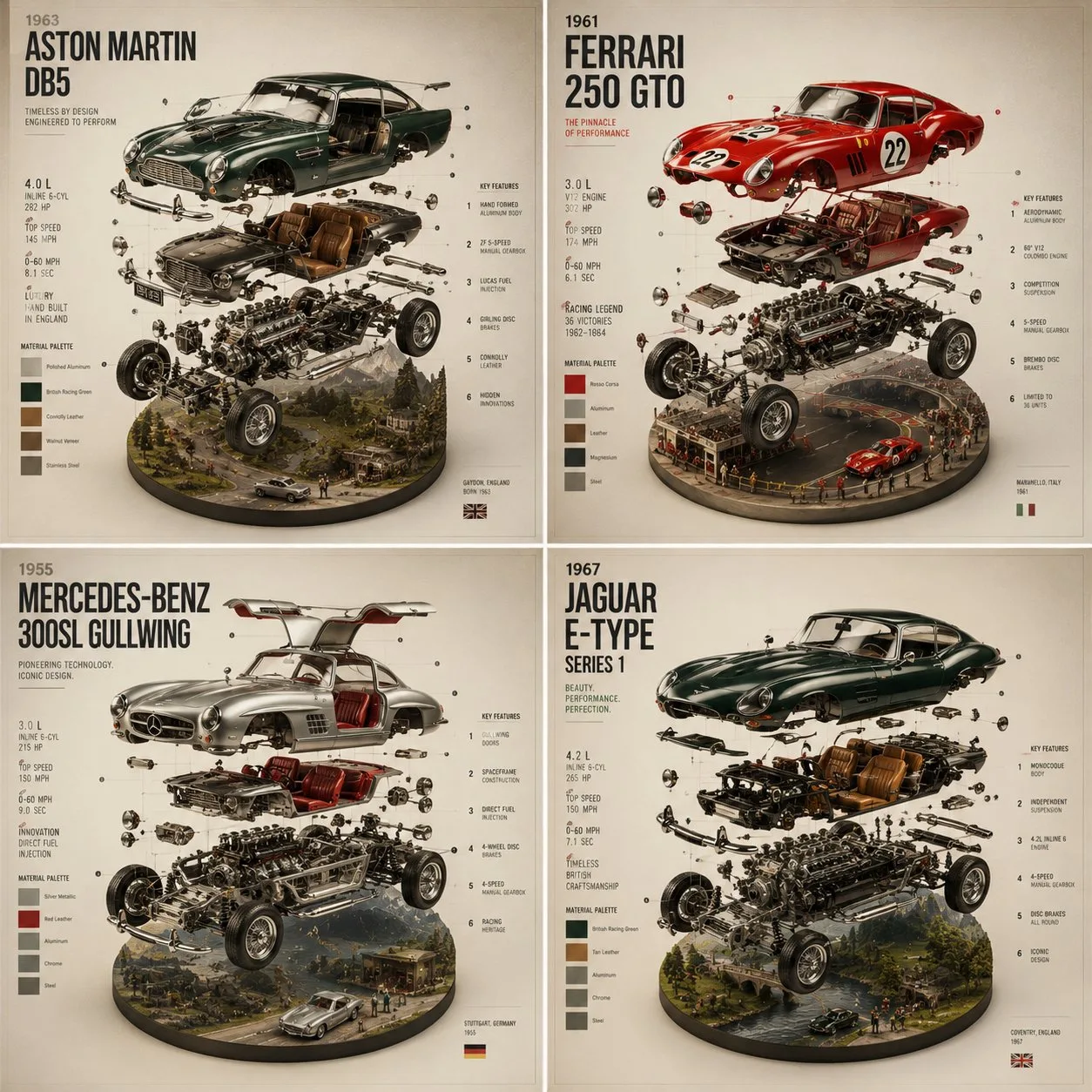 Luxury car exploded view poster dna — After