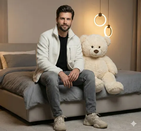 Warm lighting boy teddy