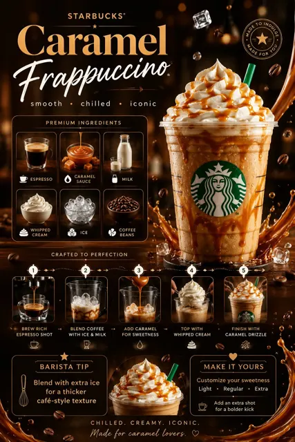 Starbucks caramel frappuccino campaign poster