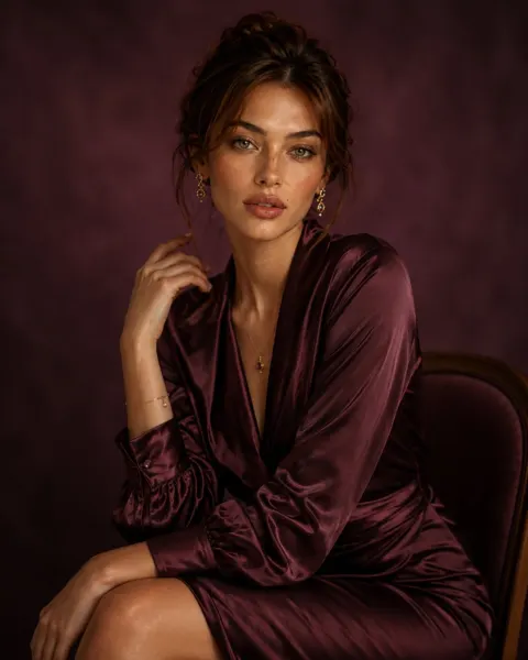 Ultra realistic luxury studio portrait woman consistency