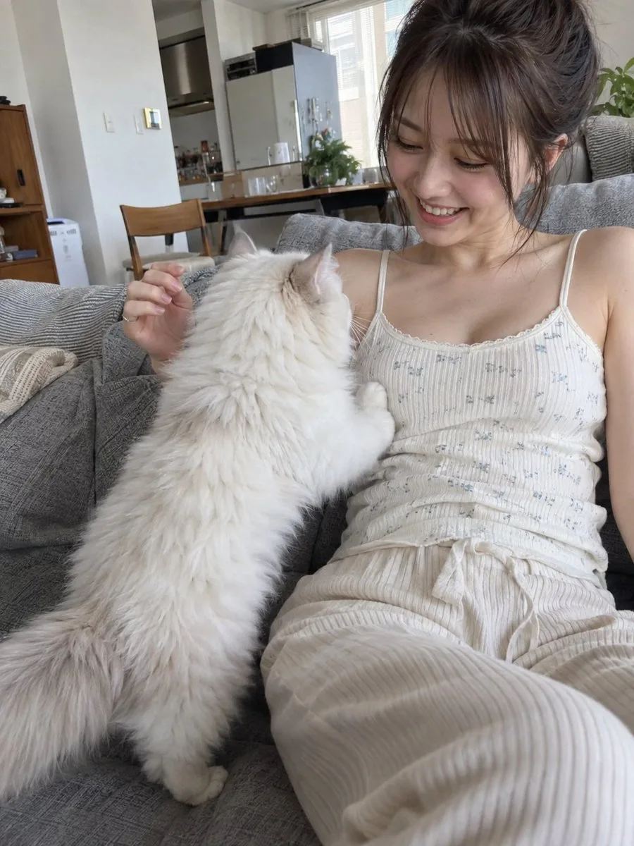Natural beachside gravure japanese idol tanuki face white bikini — After