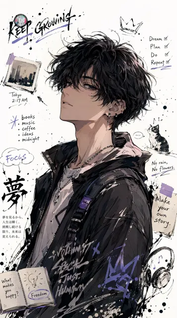 Japanese graffiti style character illustration